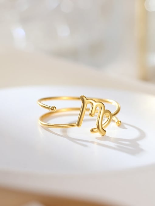 RS1048 [Virgo Gold] 925 Sterling Silver Constellation Dainty Band Ring